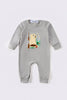 Grey hunting applique boy romper