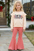 Howdy Christmas Pullover Sweatshirt & Red Checkered Bell Bottoms