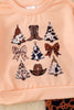 Cow Printed Christmas Tree Sweatshirt & Cow Printed Bell Bottoms
