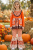 Stripe, Floral Multi-Printed Block in Orange Tone 2 piece set