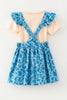Cute Cow printed Overall Dress with Undershirt