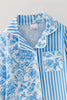 Blue Floral & Stripe Printed Girls Pajamas