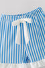 Blue Floral & Stripe Printed Girls Pajamas