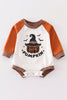 Halloween pumpkin baby romper