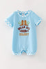 "Dream Big Little Cowboy" Lt. Blue Baby Boy Romper
