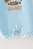"Dream Big Little Cowboy" Lt. Blue Baby Boy Romper