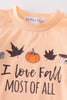 Beige fall pumpkin baby romper
