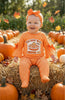 Orange Gingham Pie Printed Baby Bodysuit