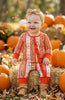 Pumpkin & Cheetah Printed Girls Baby Romper with Ruffle Butt