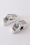 White black star glitter sneaker (toddler to big kids)