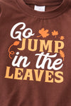 "go jump in the leaves" girl puff top