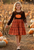 Brown Faux Velvety Ruffle Dress
