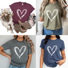 Distressed Heart - Screen Print Transfer Graphic Tee