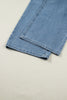 Dusk Blue Pleated Wide Leg Retro Pocketed Denim Jumpsuit