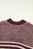 Red 3/4 Draped Sleeve Slouchy Sweater