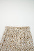 Khaki Leopard Drawstring Elastic Waistband Loose Pants