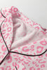 Pink Leopard Print 2cps Long Pajama Set