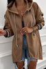 Four Leaf Clover Contrast Cuffed Drop Shoulder Zip up Tunic Hoodie