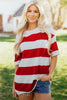 Racing Red Striped Color Block Oversize Tunic Tee