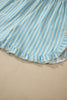 Rose Stripe Elastic Waist Ruffle Trim Casual Shorts