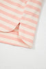 Pink Stripe Contrast Neck Loose Tee and Drawstring Shorts Set