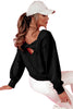 Black Bowknot Dewback Round Neck Sweatshirt