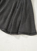 Dark Grey Corded Lantern Sleeve Top High Waist Ruffled Mini Skirt Set