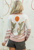 Apricot Desert Cactus Buttoned Front Sweater Cardigan