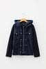 Sail Blue 2 in 1 Thermal Knit Textured Hooded Jacket