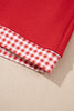 Racing Red Polka Dot Trim Baggy Pullover 2pcs Short Set