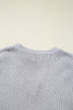 Light Grey Bowknot Applique Cap Sleeve Sweater