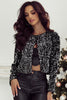 Golden Fleece Sequined Open Front Cropped Jacket