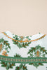 Green Plus Size Floral Printed Contrast Patchwork Detail Tassel Tie 3/4 Sleeve Blouse