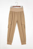 Medium Grey Elastic High Waist Pocketed Cargo Jogger Pants