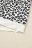 Khaki Plus Size Leopard Loose Pullover Casual Shorts 2pcs Outfit