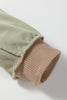 Smoke Green Color Block Mix Texture Waffle Patchwork Oversize Sweatshirt