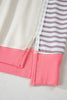 White Color Block Striped Patchwork Dolman Slit Sweatshirt