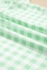 Green Gingham Long Sleeve Loose Top Drawstring Shorts 2pcs Lounge Set
