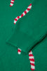 Racing Red Christmas Candy Cane Holiday Drop Shoulder Sweater