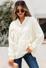 White Solid Color Cute Bow Detail Loose Hoodie