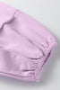 Orchid Petal Solid Color Raw Seam Patchwork Baggy Sweatshirt