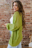 Spinach Green Oversize Crochet Knit Open Cardigan