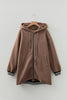 Four Leaf Clover Contrast Cuffed Drop Shoulder Zip up Tunic Hoodie
