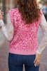 Black Leopard Print Knit Sleeveless Regular Wash Sweater Vest