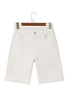 White Solid Color Rolled Cuffs Denim Bermuda Shorts