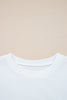 White Varsity Striped Detail Drop Shoulder Oversized Sweatshirt
