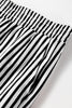Black Stripe Elastic High Waist Pocketed Loose Pants