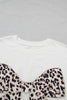 White Plus Size Leopard Bow Embroidered Patch Casual T Shirt