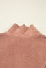 Camel Exposed Seam Side Pockets Half Zipper Baggy Sweatshirt