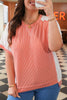 Parchment Twist Rib Colorblock Hi Low Plus Size Short Sleeve Top